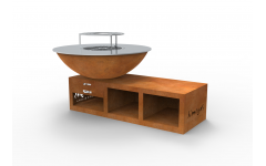 Brasero barbacoa corten - placa acero rectificado Júpiter M - 100cm