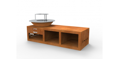 Brasero barbacoa corten - placa acero rectificado Jupiter M - 60cm