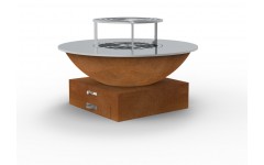 Brasero barbacoa acero corten - placa acero rectificado Saturn S - 80cm