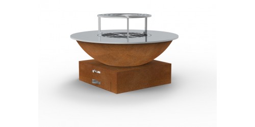 Brasero barbacoa acero corten - placa acero rectificado Saturn S - 80cm