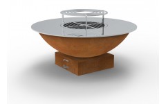 Brasero barbacoa acero corten - placa acero rectificado Saturn S - 120cm