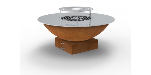 Brasero barbacoa acero corten - placa acero rectificado Saturn S - 120cm