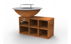 Brasero corten steel - plate ground steel Jupiter L - XL - 120cm