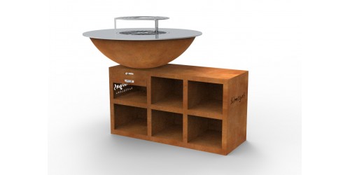 Brasero corten steel - plate ground steel Jupiter L - XL - 120cm