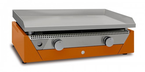PLANCHA GAS RAINBOW NARANJA Acero cromado duro