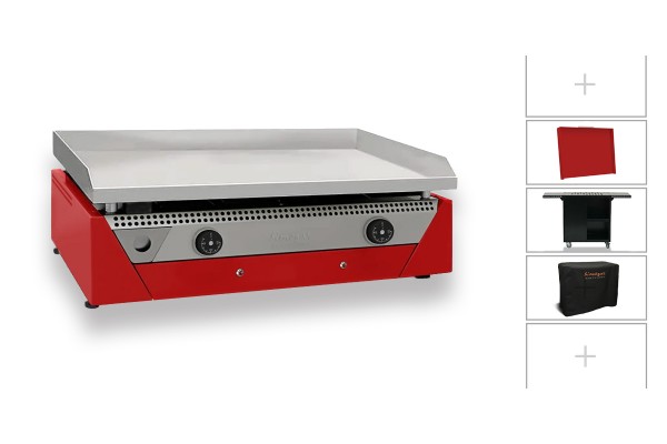 PACK PLANCHA RAINBOW CHROME ROUGE ÉLECTRIQUE - CHARIOT ACIER