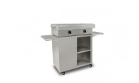 Chariot pour plancha et desserte inox